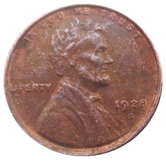 US 1928-P-S-D Lincoln Penny Cent 100% Copper Copy Coin
