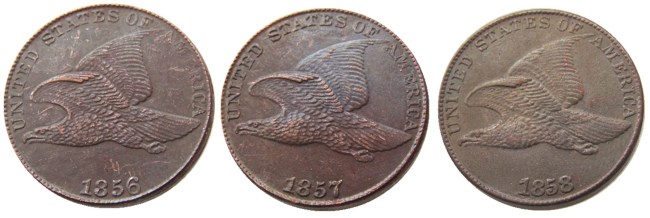 US A Set Of(1856 1857 1858) 3pcs Flying Eagle Cent Copy Decorate Coin