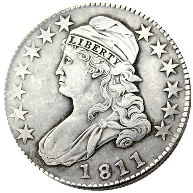US 1811 Capped Bust Half Dollar Silver Plated Copy Coin
