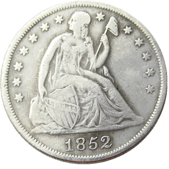 US 1852 Seated Liberty Dollar Silver Plated Copy Coin
