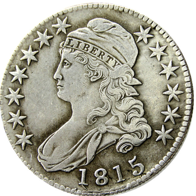 US 1815 Capped Bust Half Dollar Silver Plated Copy Coin