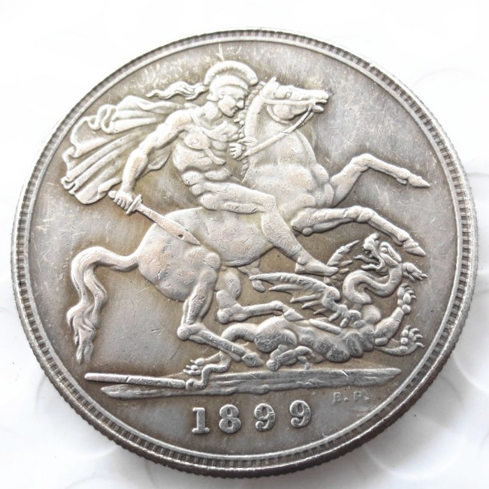 Great Britain 1899 silver crown Queen Victoria veiled head Silver Plated Copy coin