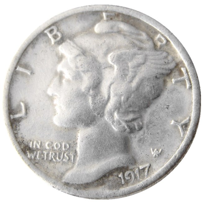 US 1917 P/S/D Mercury Dime Silver Plated Copy Coin