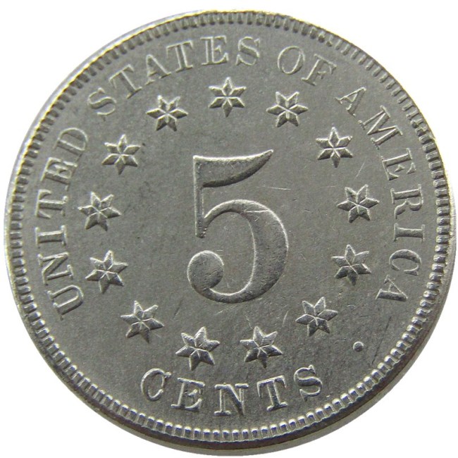 US 1877 Shield Nickel Five Cents Copy Coin