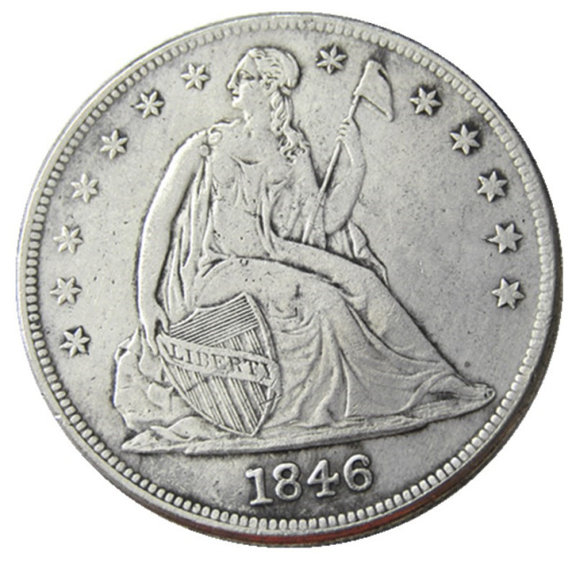 US 1846 Seated Liberty Dollar Silver Plated Copy Coin