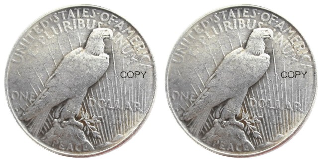 US Two Faces -S-S Double Eagles Peace Dollar Silver Plated Copy Coin