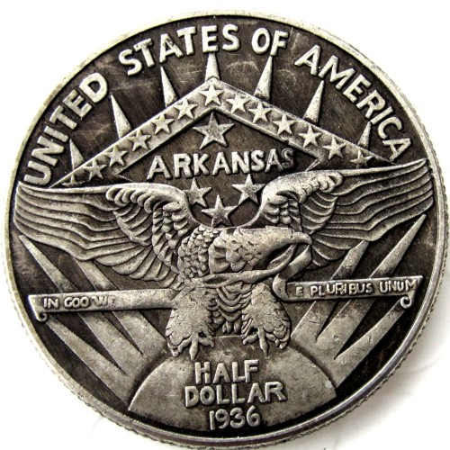 US 1936 Arkansas Commemorative Half Dollars Silver Plated Copy Coins