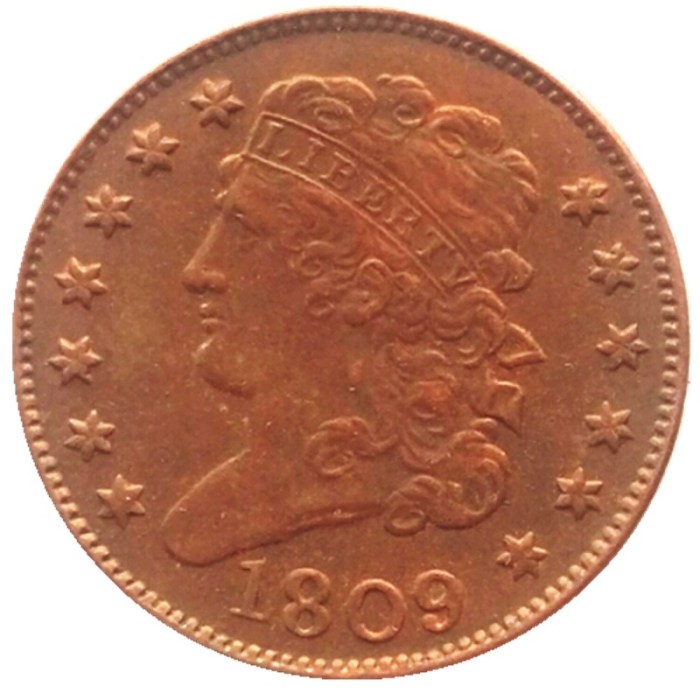 US Classic Head Half cents 1809 100% Copper Copy Coins