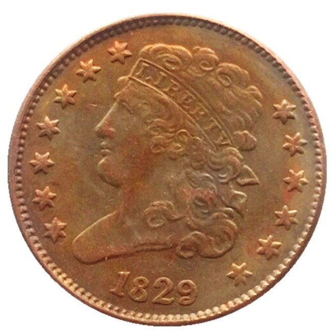 US Classic Head Half cents 1829 100% Copper Copy Coins