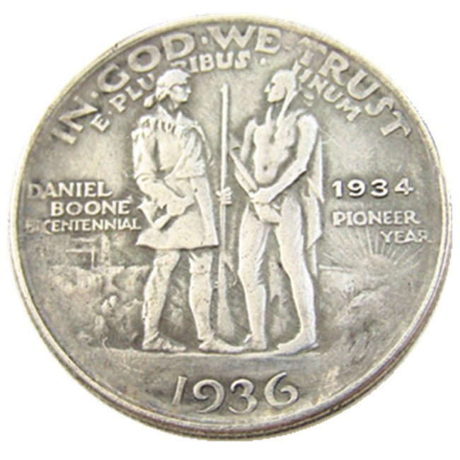 US 1934-1936 Danial Half Dollar Commemorative Silver Plated Copy Coin