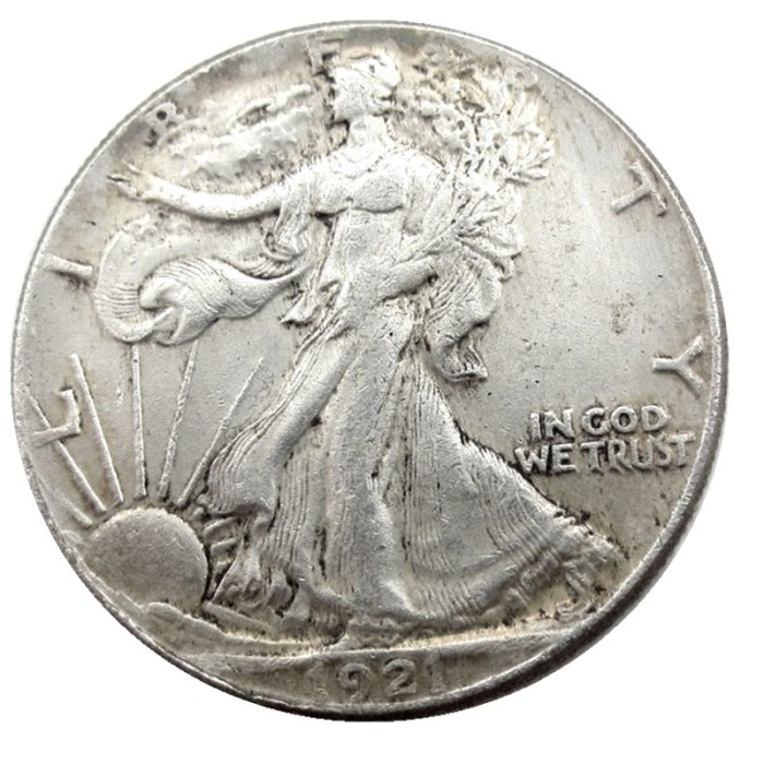 US 1921D Walking Liberty Half Dollar Silver Plated Copy Coins