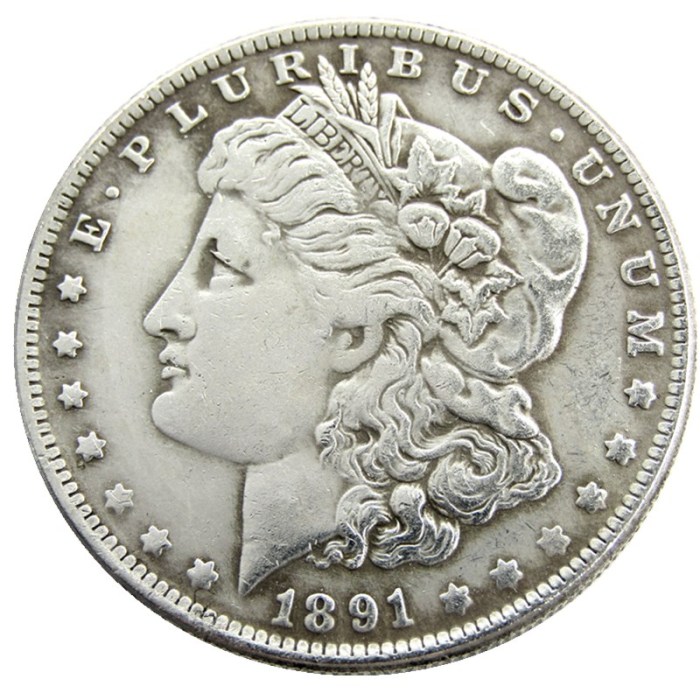 US 1891 Morgan Dollar Silver Plated Copy Coin