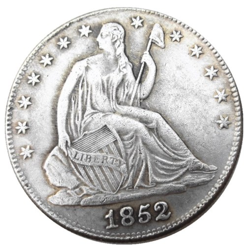 US 1852P/O Liberty Seated Half Dollar Silver Plated Copy Coins