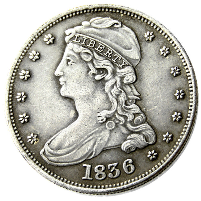 US 1836 Capped Bust Half Dollar Silver Plated Copy Coin