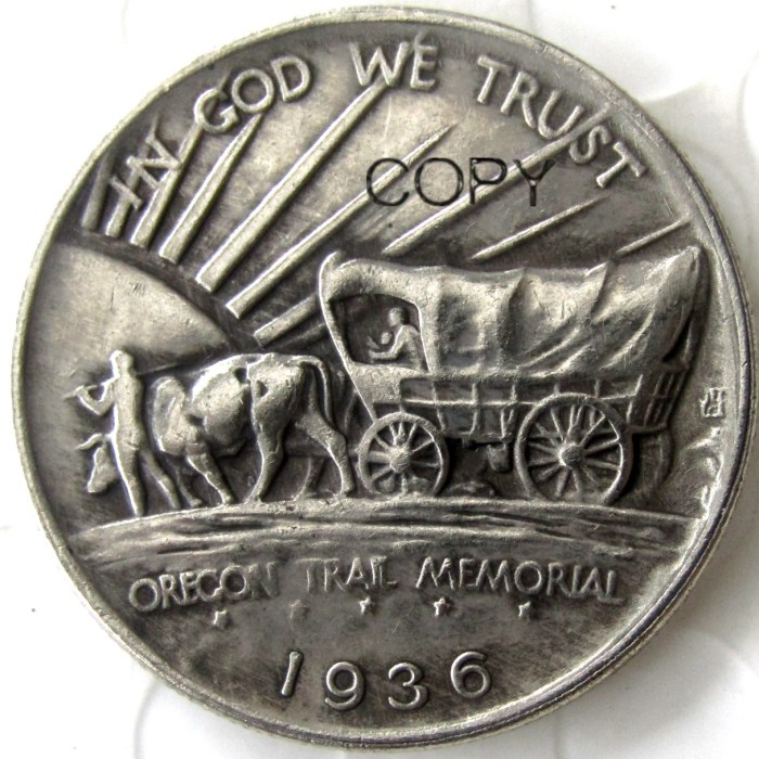US 1936 Oregon Half Dollar Commemorative Silver Plated Copy Coin