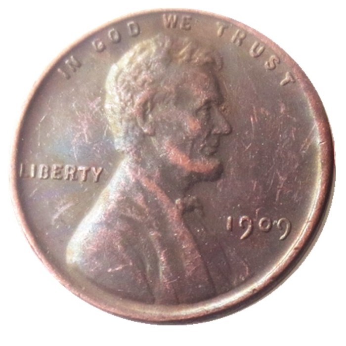 US 1909 Lincoln Penny Cent 100% Copper Copy Coin