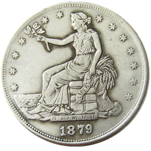 US 1879 Trade Dollar Silver Plated Copy Coin
