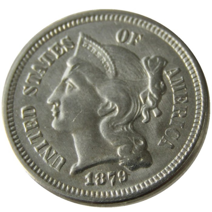 US 1879 Three Cents Nickel Copy Coin