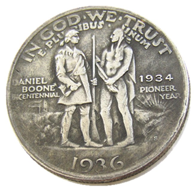 US 1934-1936S Danial Half Dollar Commemorative Silver Plated Copy Coin