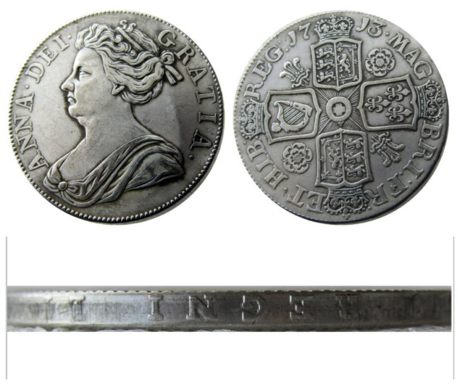 UF(13)United Kingdom 1713 1 Crown Anne Silver Plated Copy Coin