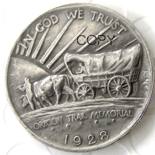 US 1928 Oregon Half Dollar Commemorative Silver Plated Copy Coin