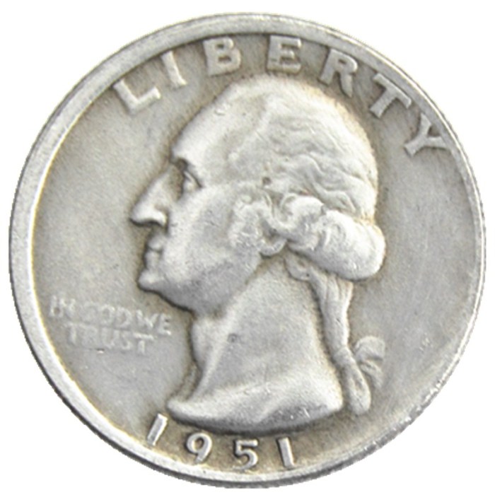 US Coins 1951P/S/D Washington Quarter Dollar Silver Plated Copy Coin