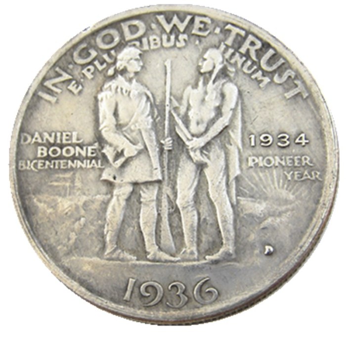 US 1934-1936D Danial Half Dollar Commemorative Silver Plated Copy Coin