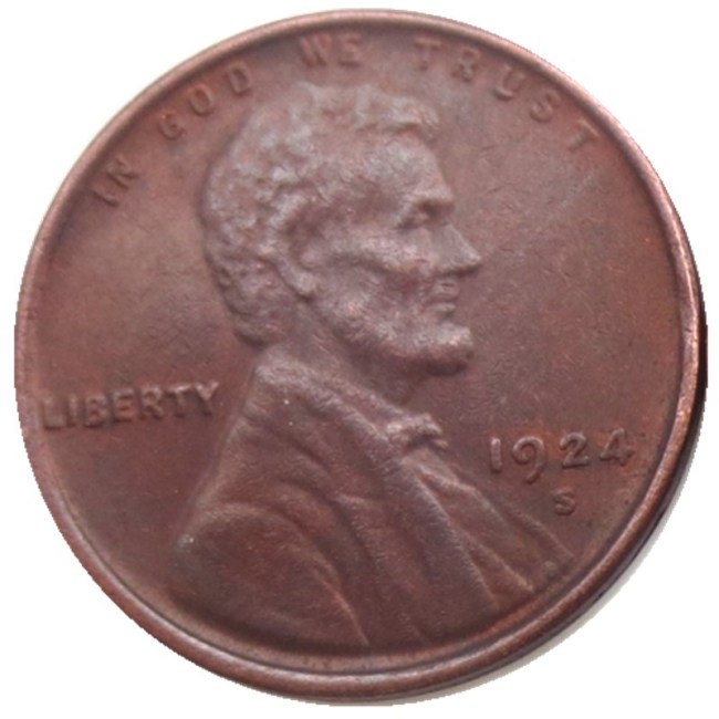 US 1924-P-S-D Lincoln Penny Cent 100% Copper Copy Coin