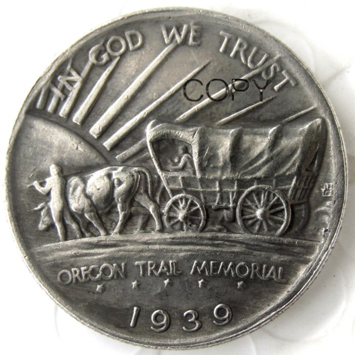 US 1939S Oregon Half Dollar Commemorative Silver Plated Copy Coin