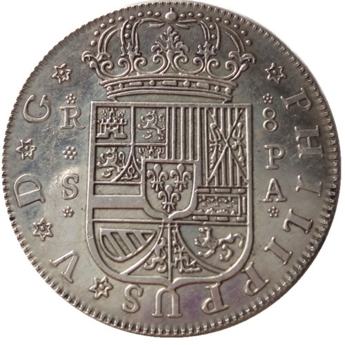 Spain 8 Resl 1731 Silver Plated Copy Coins