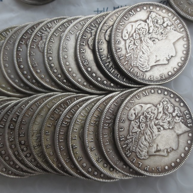 US Customized Weight Morgan Dollar Silver Plated Copy Coin(26.5-26.8g)