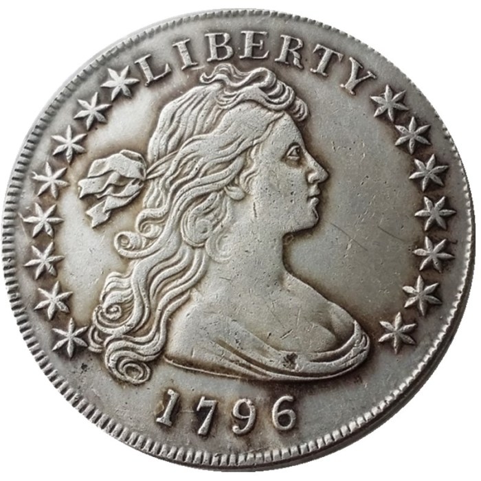 US 1796 Draped Bust Dollar Small Eagle Silver Plated Copy Coins