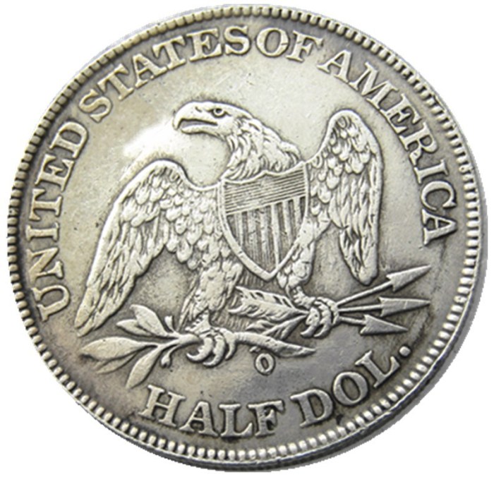 US 1842P/O Liberty Seated Half Dollar Silver Plated Copy Coins