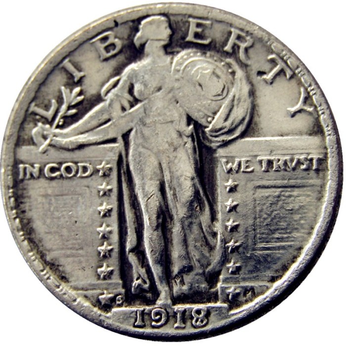 US 1918s Standing Liberty Quarter Dollar Silver Plated Copy Coin