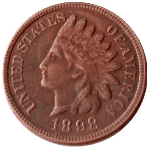 US 1898 Indian Cent 100% Copper Copy Coin