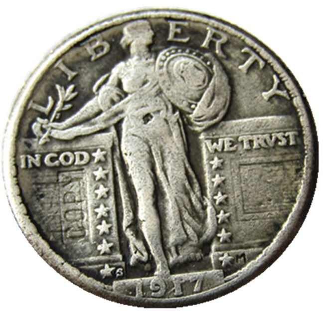 US 1917s Standing Liberty Quarter Dollar Silver Plated Copy Coin