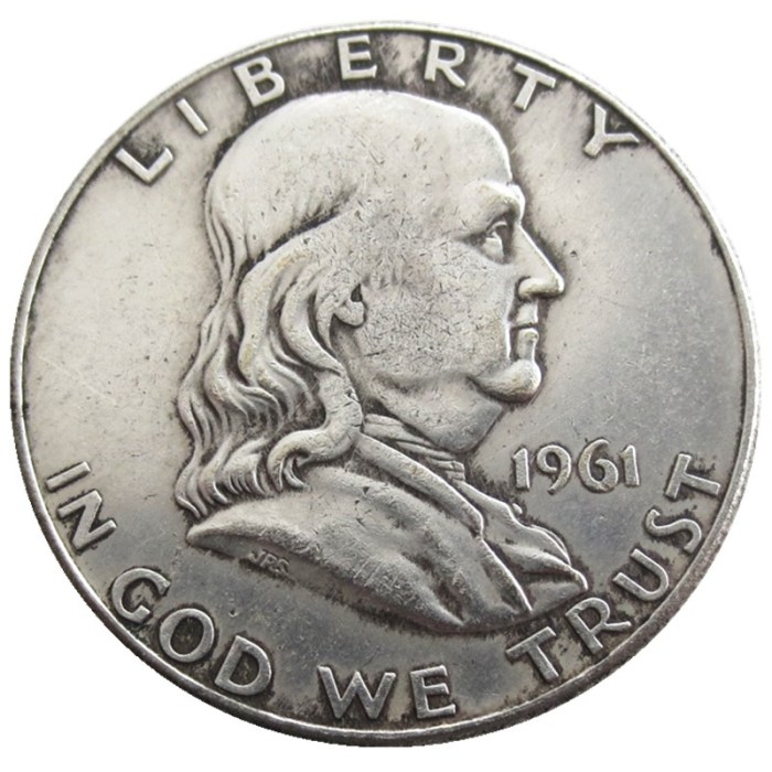 US 1961 PD Franklin Half Dollar Silver Plated Copy Coins