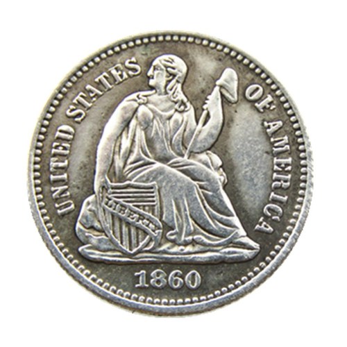USA 1860P/O Liberty Seated Half Dime Legend Obverse Copy Coins