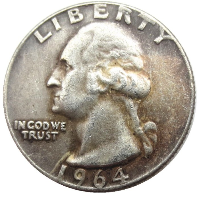 US Coins 1964 Washington Quarter Dollar Silver Plated Copy Coin
