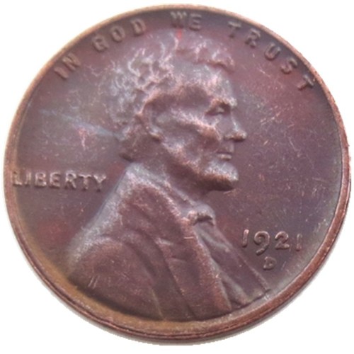 US 1921-P-S-D Lincoln Penny Cent 100% Copper Copy Coin