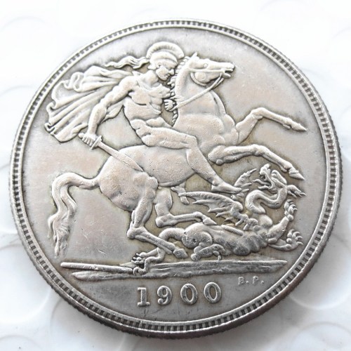 Great Britain 1900 silver crown Queen Victoria veiled head Silver Plated Copy coin