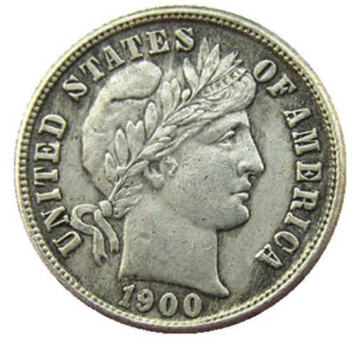 US 1900 P/S/O Barber Dime Silver Plated Copy Coin