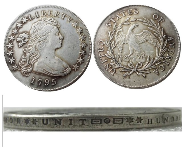 US 1795 Draped Bust Dollar Small Eagle Silver Plated Copy Coins