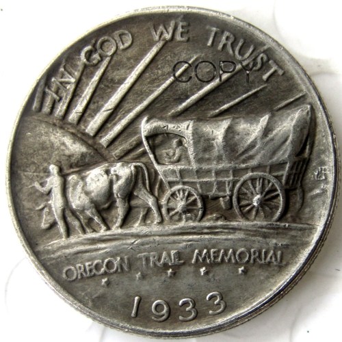 US 1933D Oregon Half Dollar Commemorative Silver Plated Copy Coin