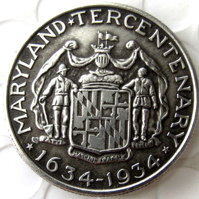 USA 1934 Maryland Commemorative Half Dollars Silver Plated Copy Coins