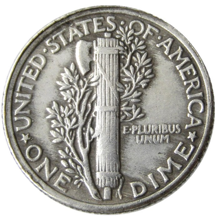 US 1934 P/D Mercury Dime Silver Plated Copy Coin