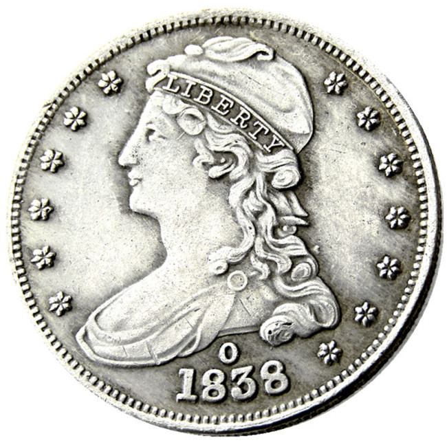US 1838O Capped Bust Half Dollar Silver Plated Copy Coin