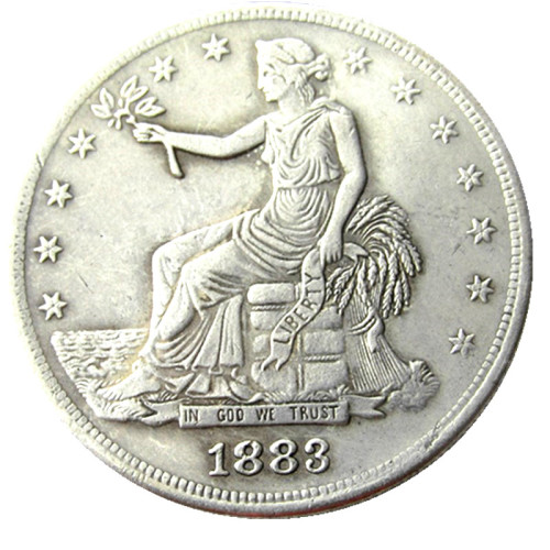 US 1883 Trade Dollar Silver Plated Copy Coin