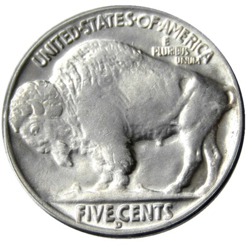 US 1913P-S-D Buffalo Nickel Five Cents Copy Coin
