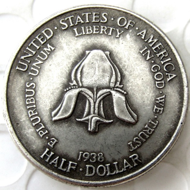 USA 1938 New Rochelle Commemorative Half Dollars Silver Plated Copy Coins